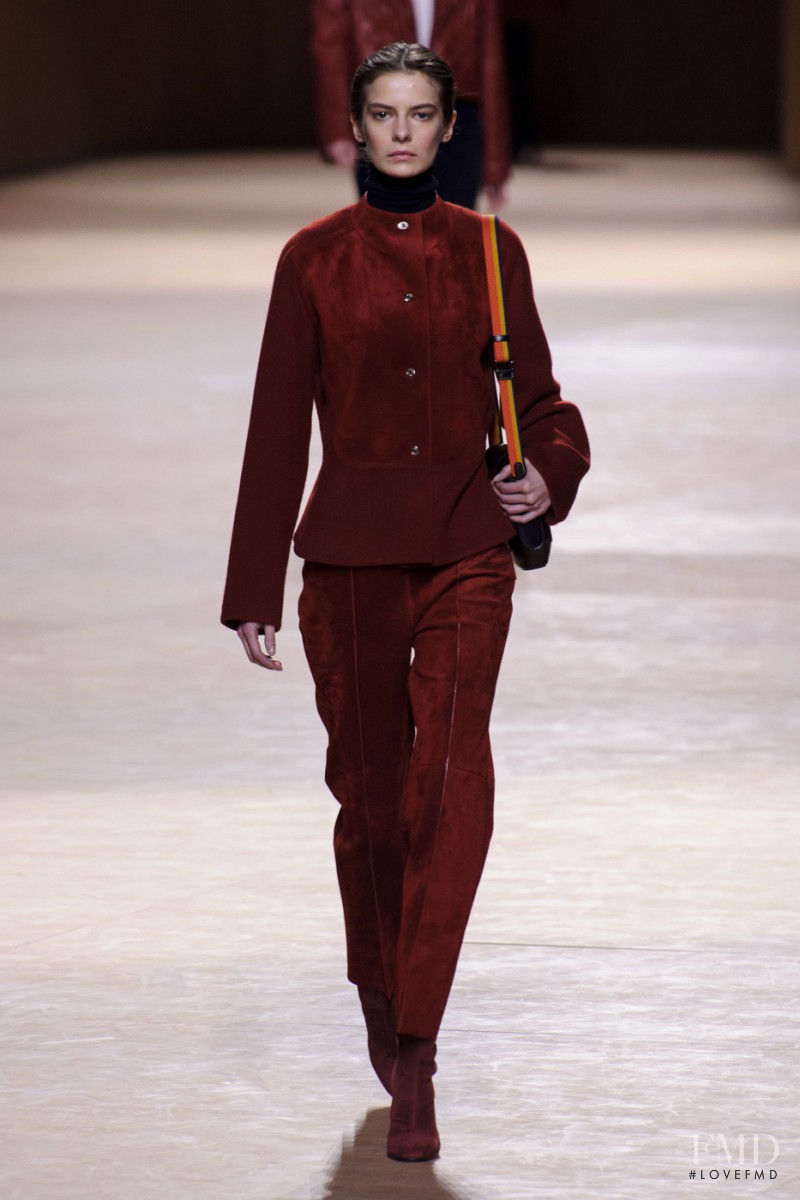 Dasha Denisenko featured in  the Hermès fashion show for Autumn/Winter 2015