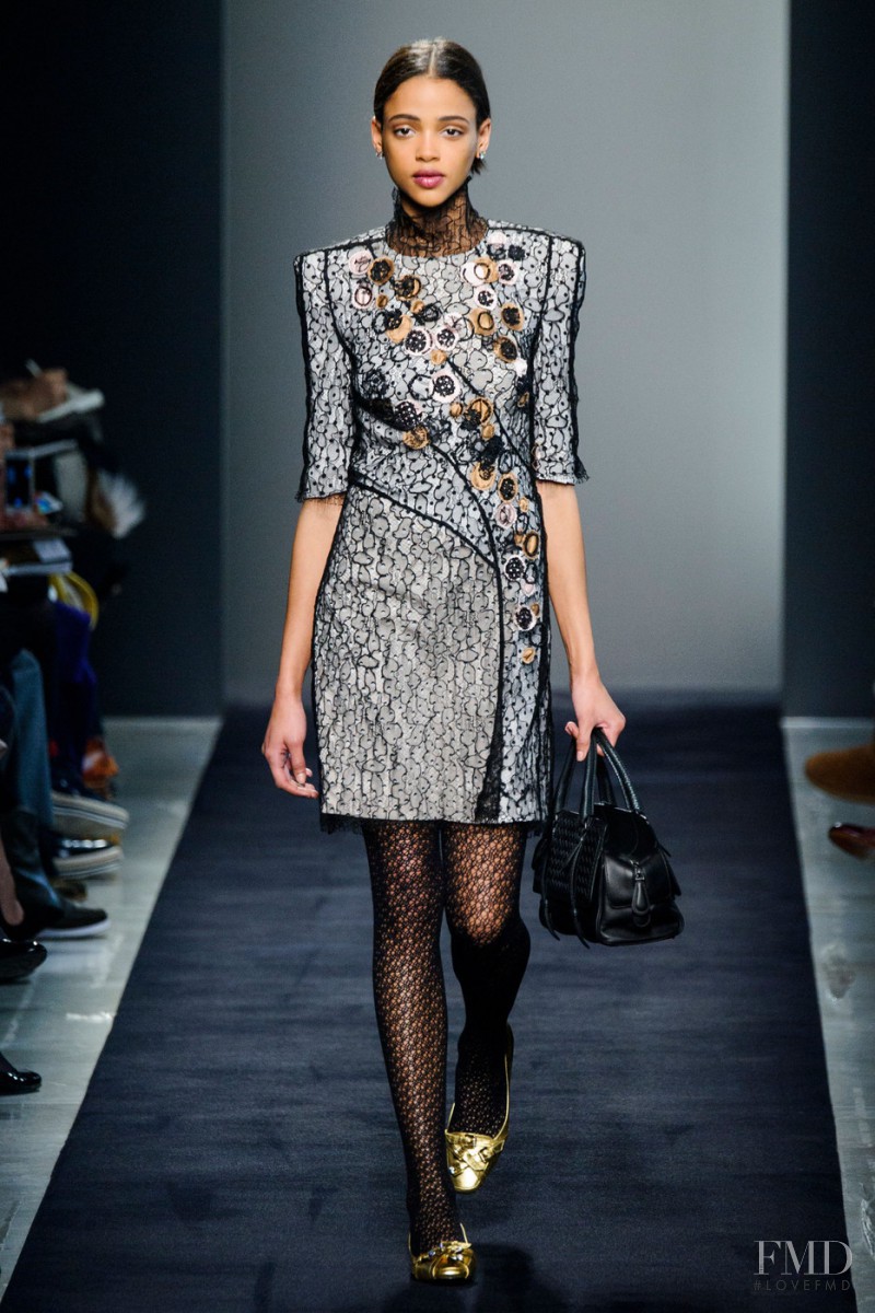 Aya Jones featured in  the Bottega Veneta fashion show for Autumn/Winter 2015