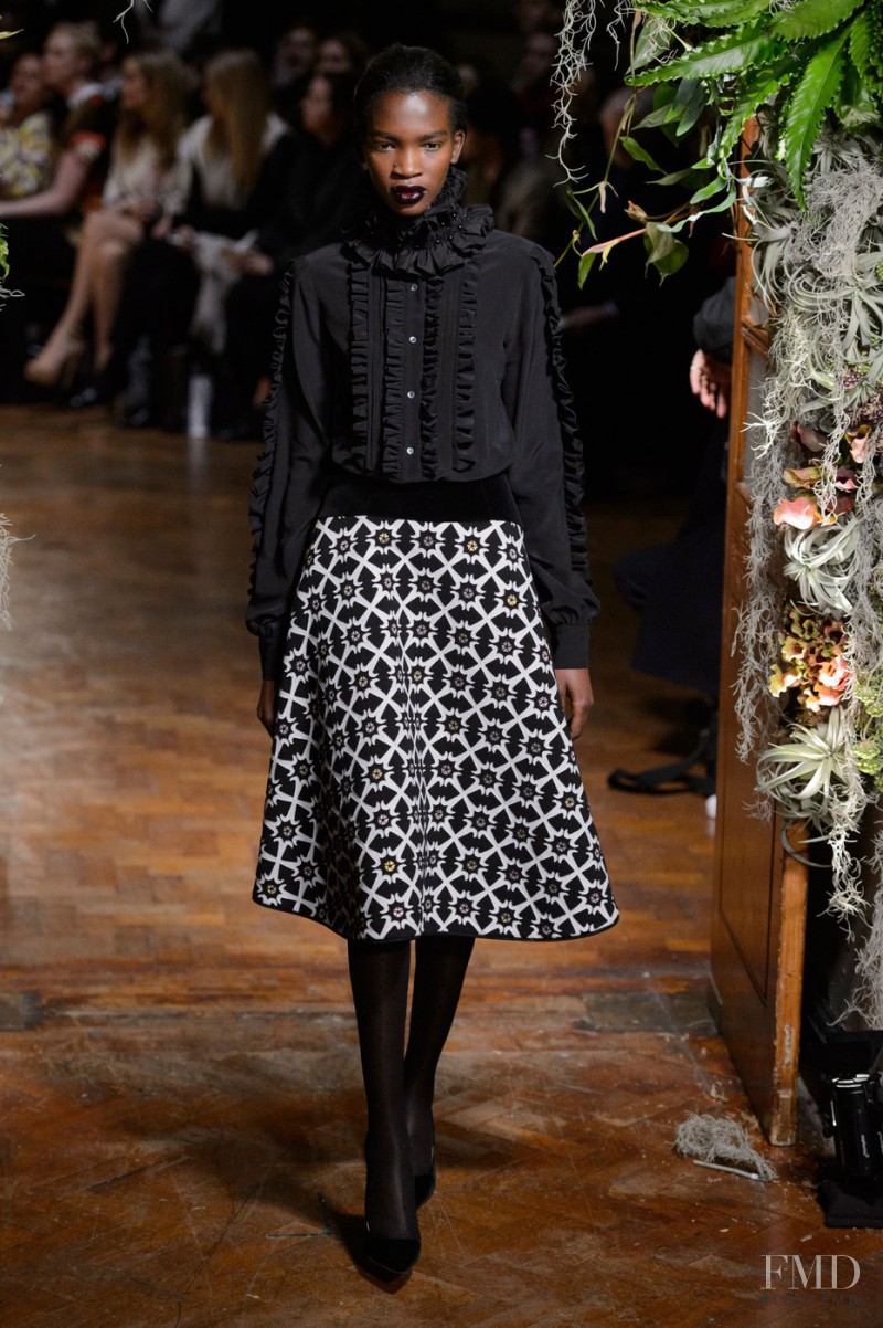 Aamito Stacie Lagum featured in  the Giles fashion show for Autumn/Winter 2015