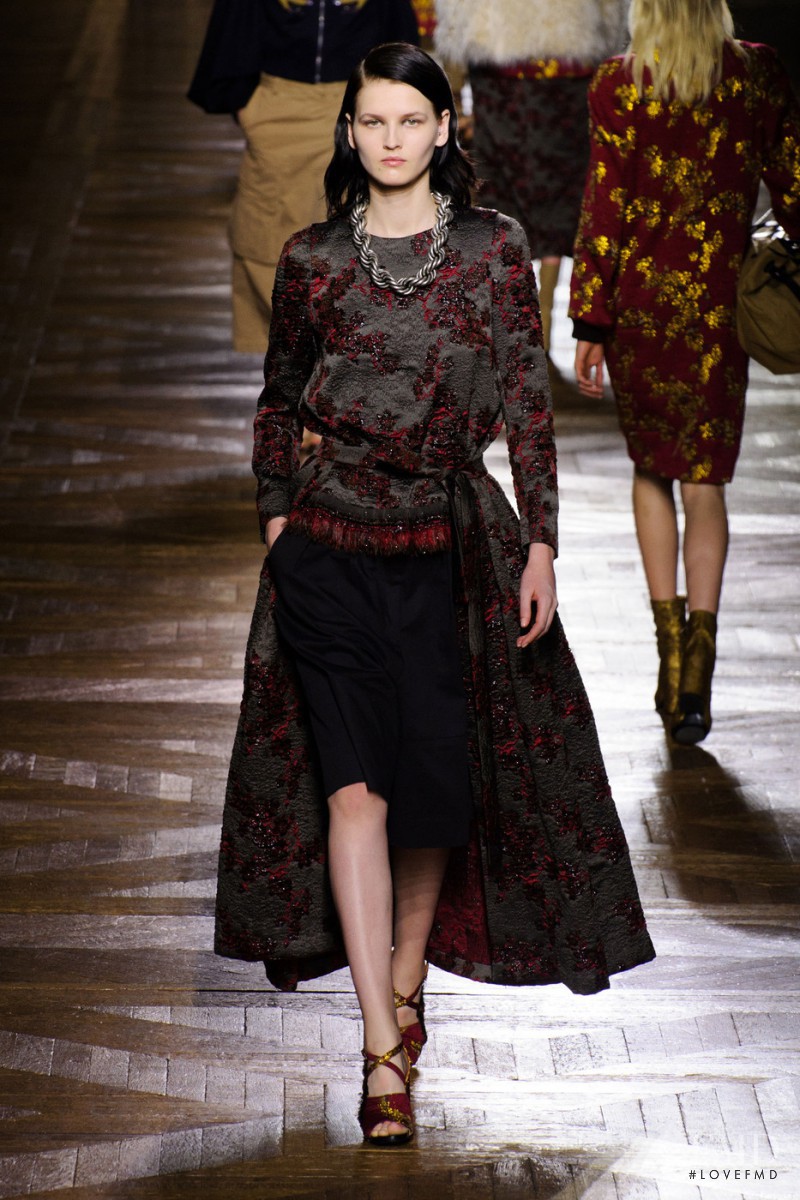 Katlin Aas featured in  the Dries van Noten fashion show for Autumn/Winter 2015