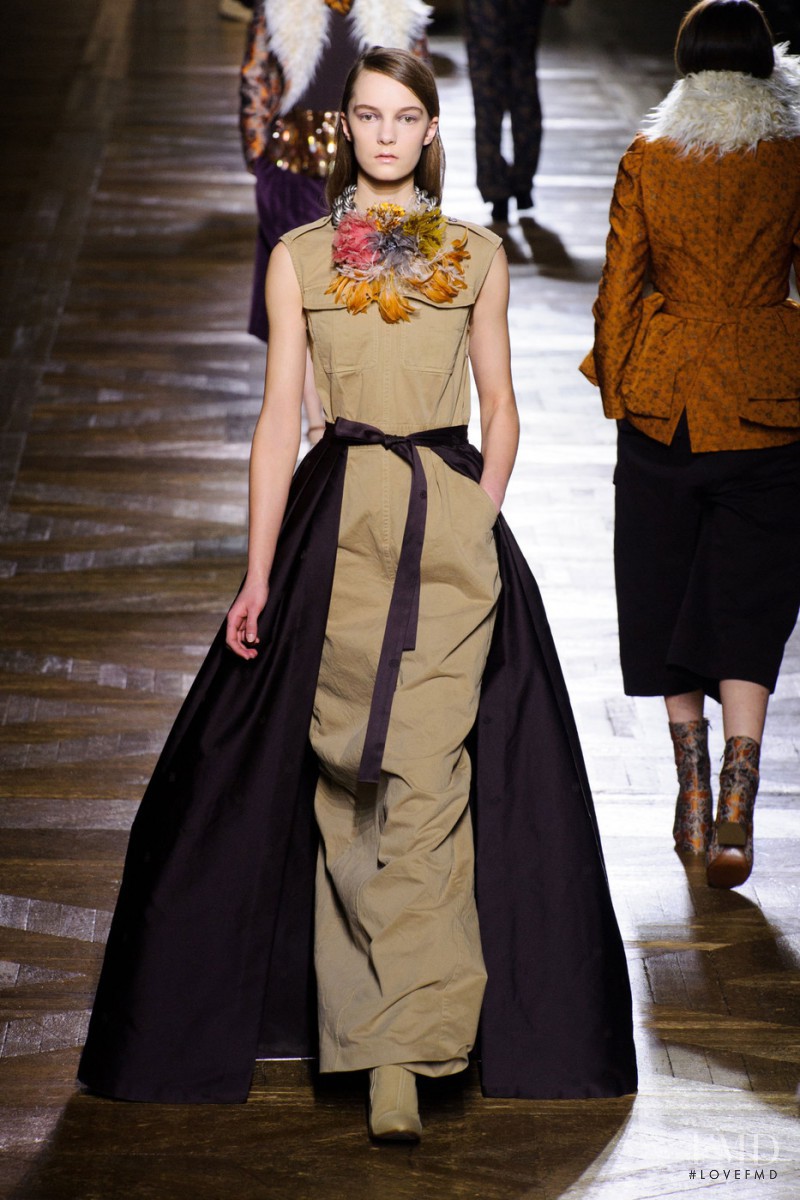 Irina Liss featured in  the Dries van Noten fashion show for Autumn/Winter 2015