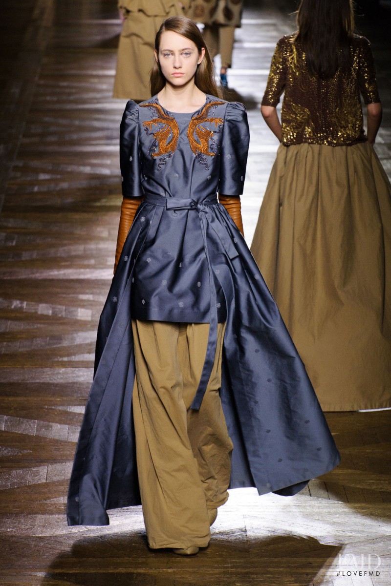 Lia Pavlova featured in  the Dries van Noten fashion show for Autumn/Winter 2015