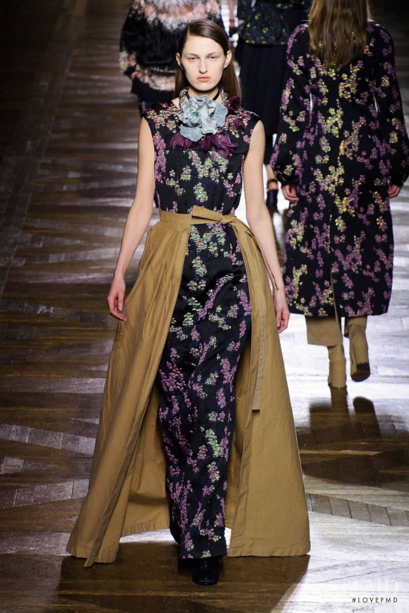 Zoe Huxford featured in  the Dries van Noten fashion show for Autumn/Winter 2015