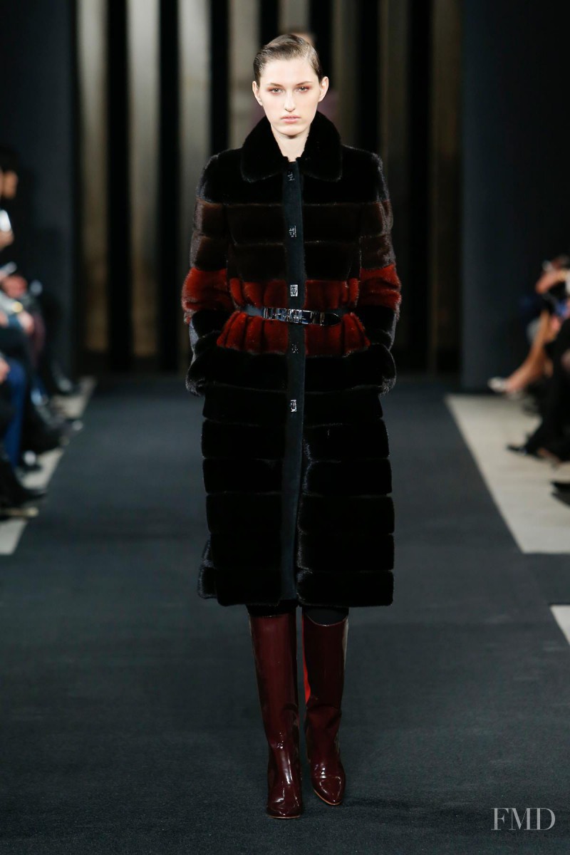 Zoe Huxford featured in  the J Mendel fashion show for Autumn/Winter 2015