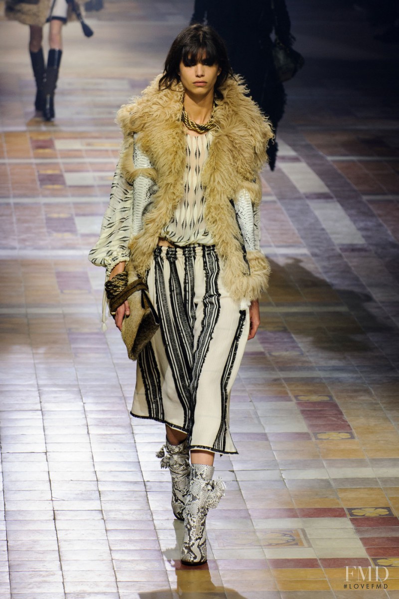 Mica Arganaraz featured in  the Lanvin fashion show for Autumn/Winter 2015