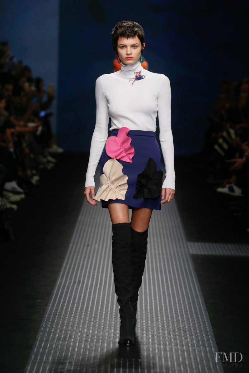 Isabella Emmack featured in  the MSGM fashion show for Autumn/Winter 2015