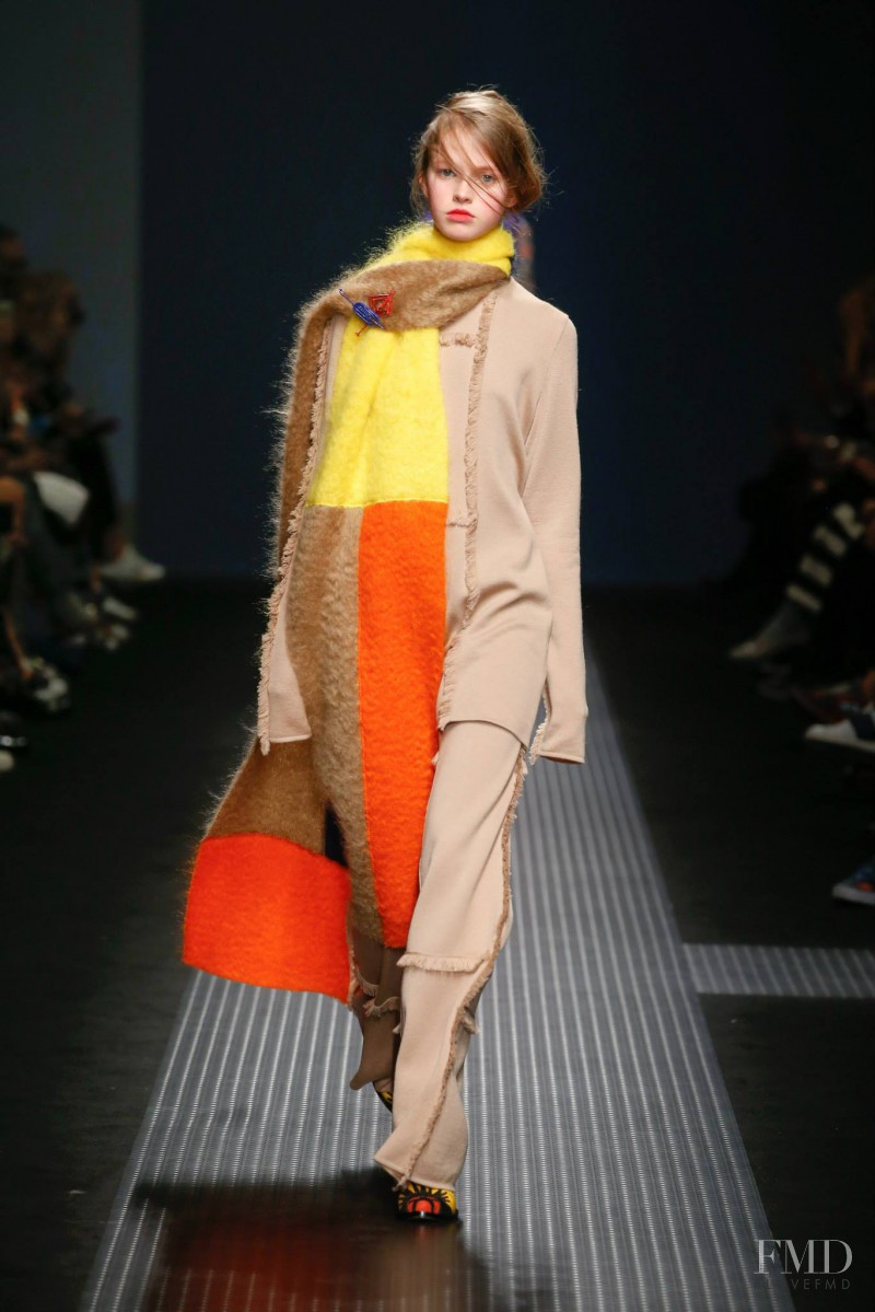 Avery Blanchard featured in  the MSGM fashion show for Autumn/Winter 2015