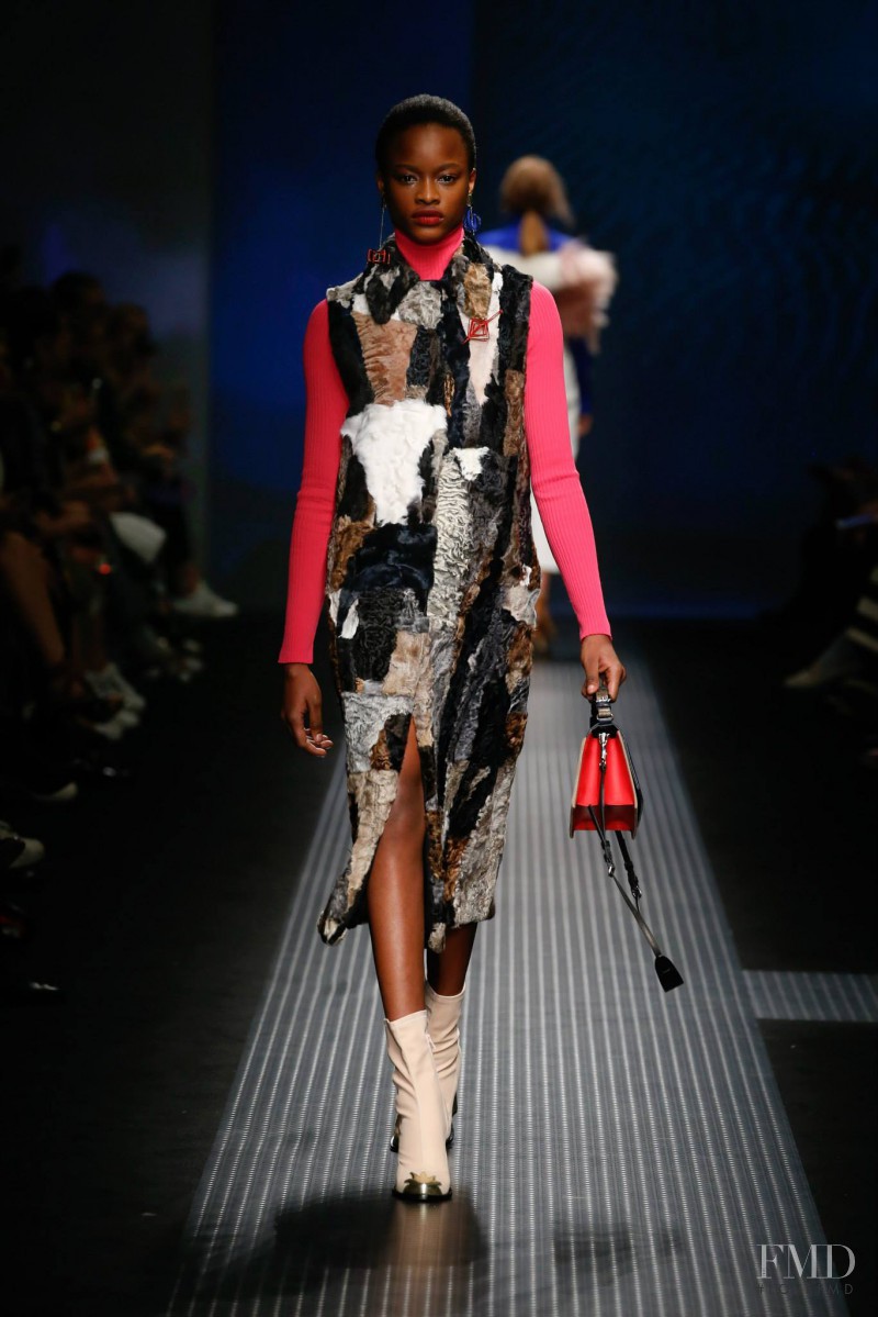 Mayowa Nicholas featured in  the MSGM fashion show for Autumn/Winter 2015
