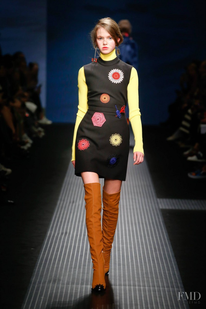 Avery Blanchard featured in  the MSGM fashion show for Autumn/Winter 2015