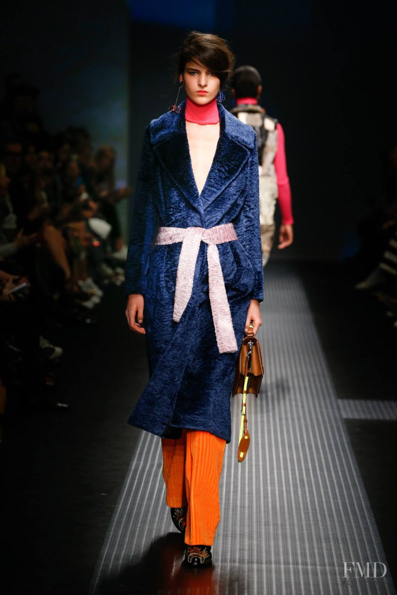 Astrid Holler featured in  the MSGM fashion show for Autumn/Winter 2015