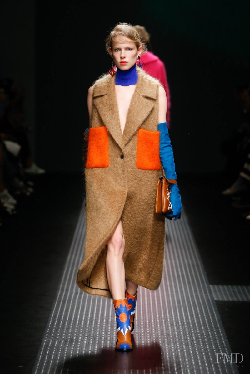 Lina Berg featured in  the MSGM fashion show for Autumn/Winter 2015
