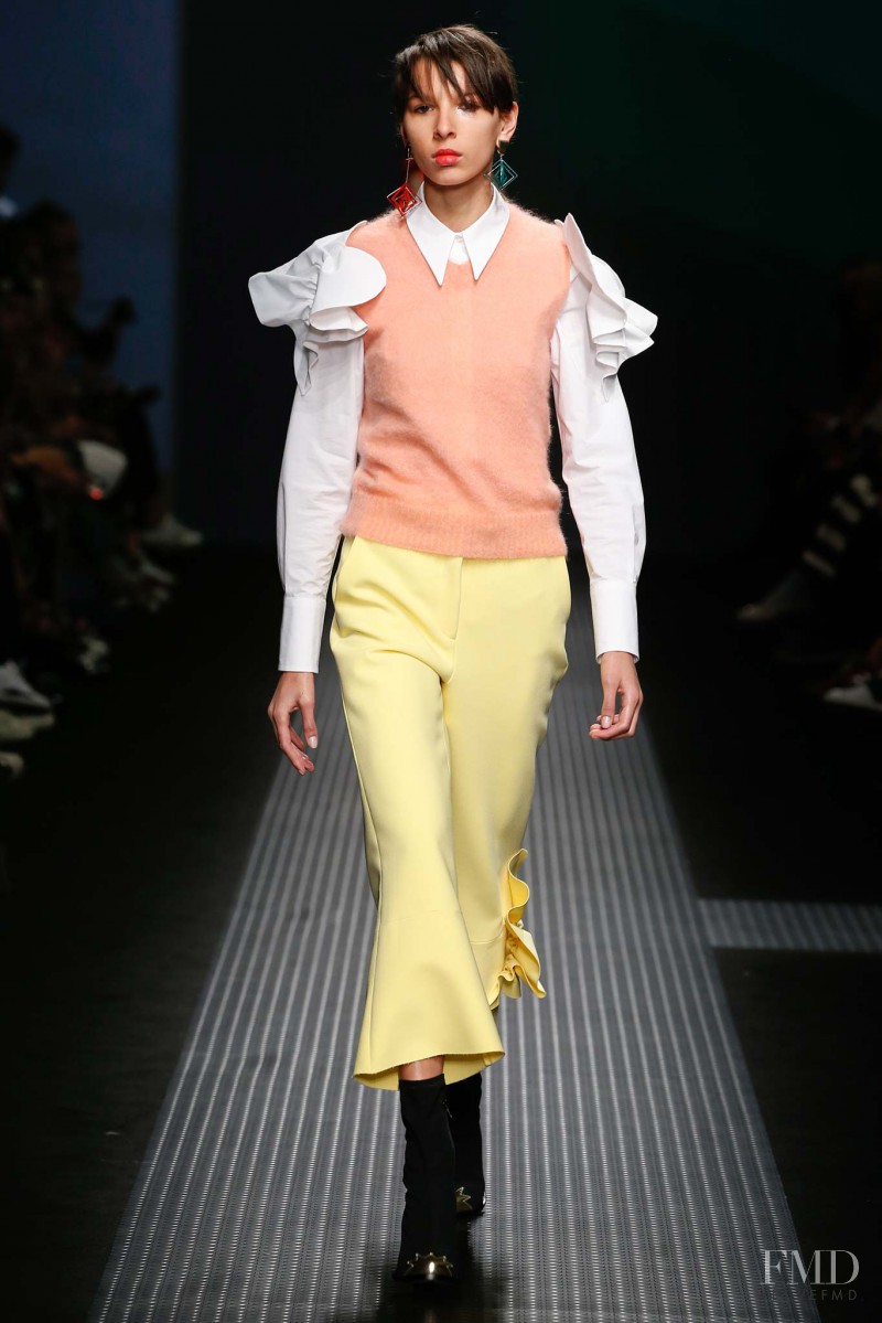 Alice Metza featured in  the MSGM fashion show for Autumn/Winter 2015