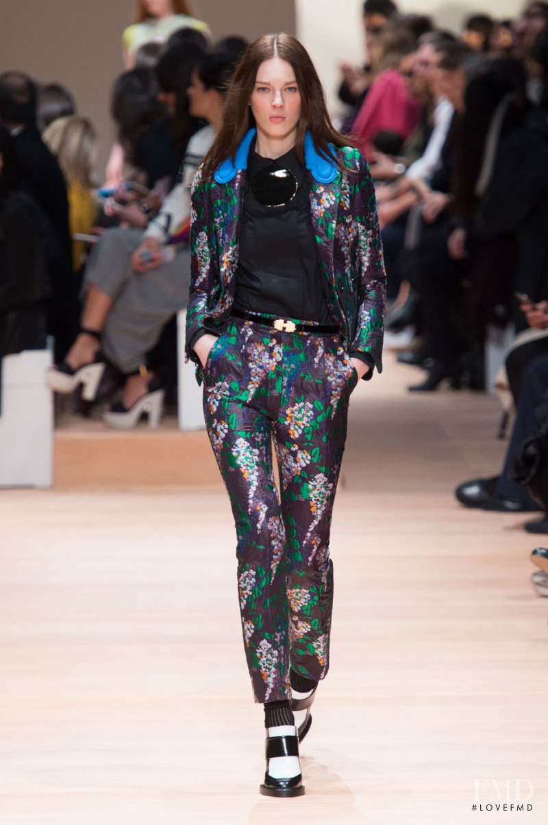 Giedre Kiaulenaite featured in  the Carven fashion show for Autumn/Winter 2015