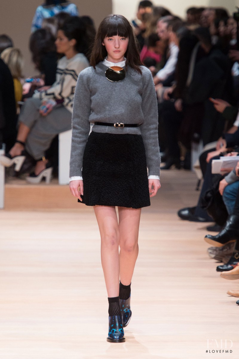 Angela Longton featured in  the Carven fashion show for Autumn/Winter 2015
