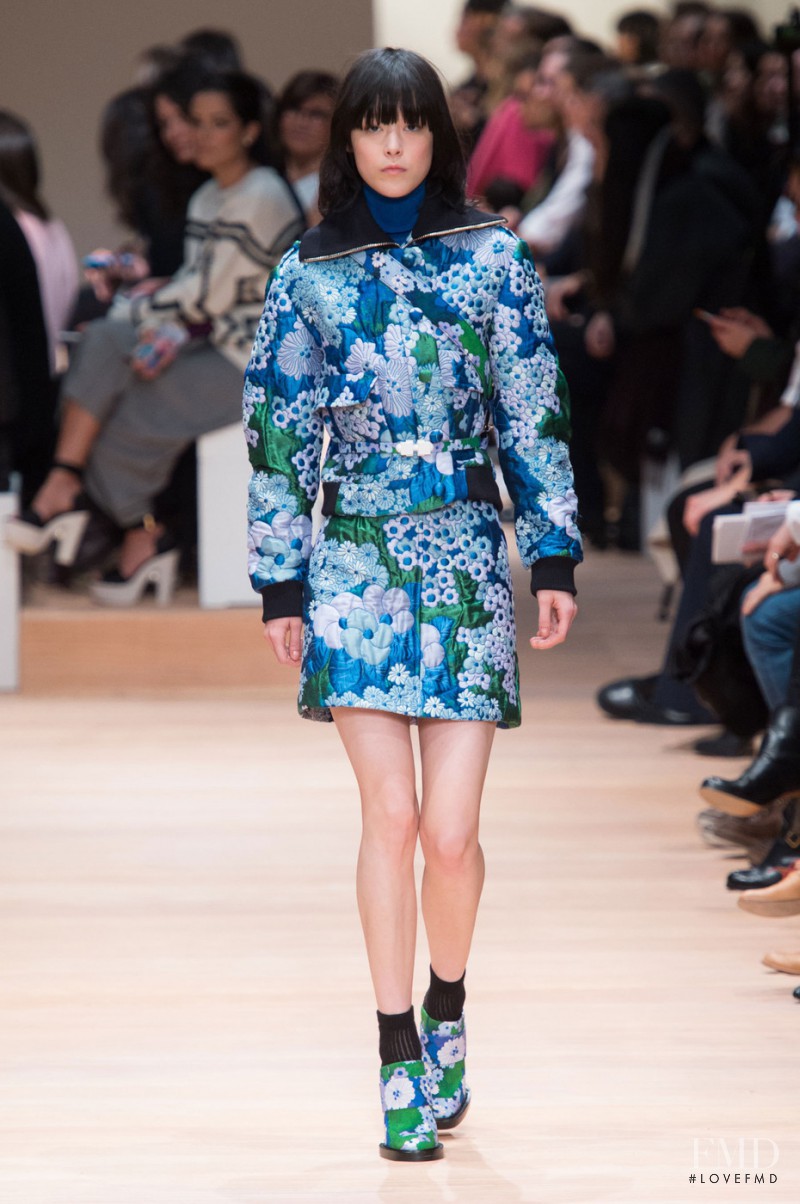 Mae Lapres featured in  the Carven fashion show for Autumn/Winter 2015