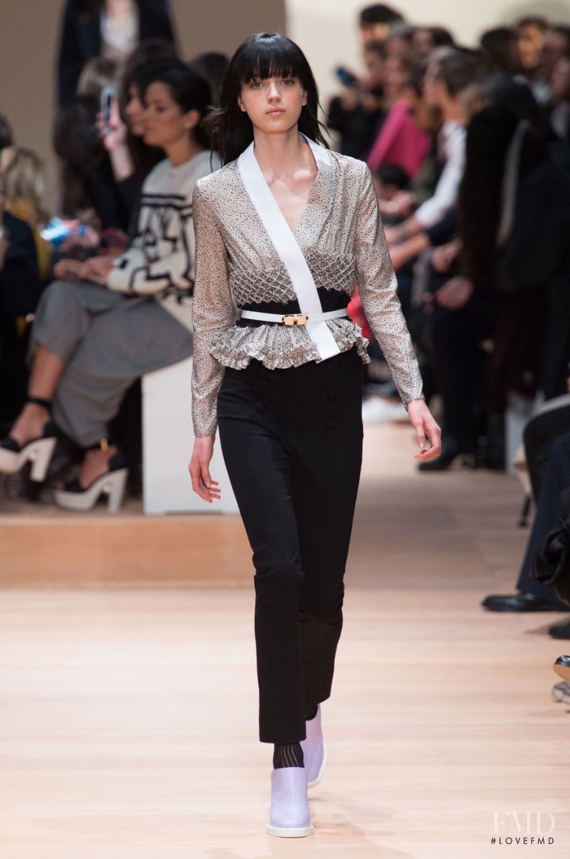Esmeralda Seay-Reynolds featured in  the Carven fashion show for Autumn/Winter 2015