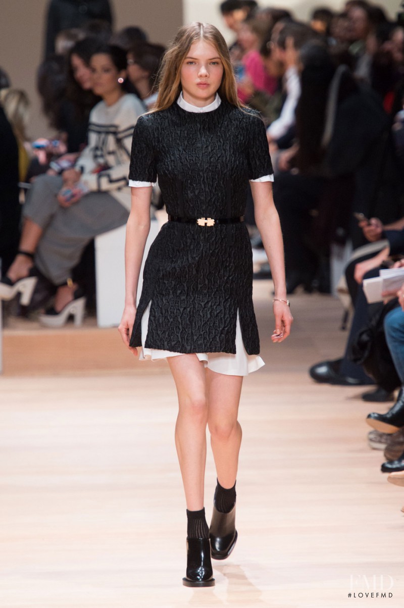Avery Tharp featured in  the Carven fashion show for Autumn/Winter 2015