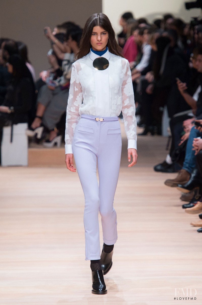 Astrid Holler featured in  the Carven fashion show for Autumn/Winter 2015