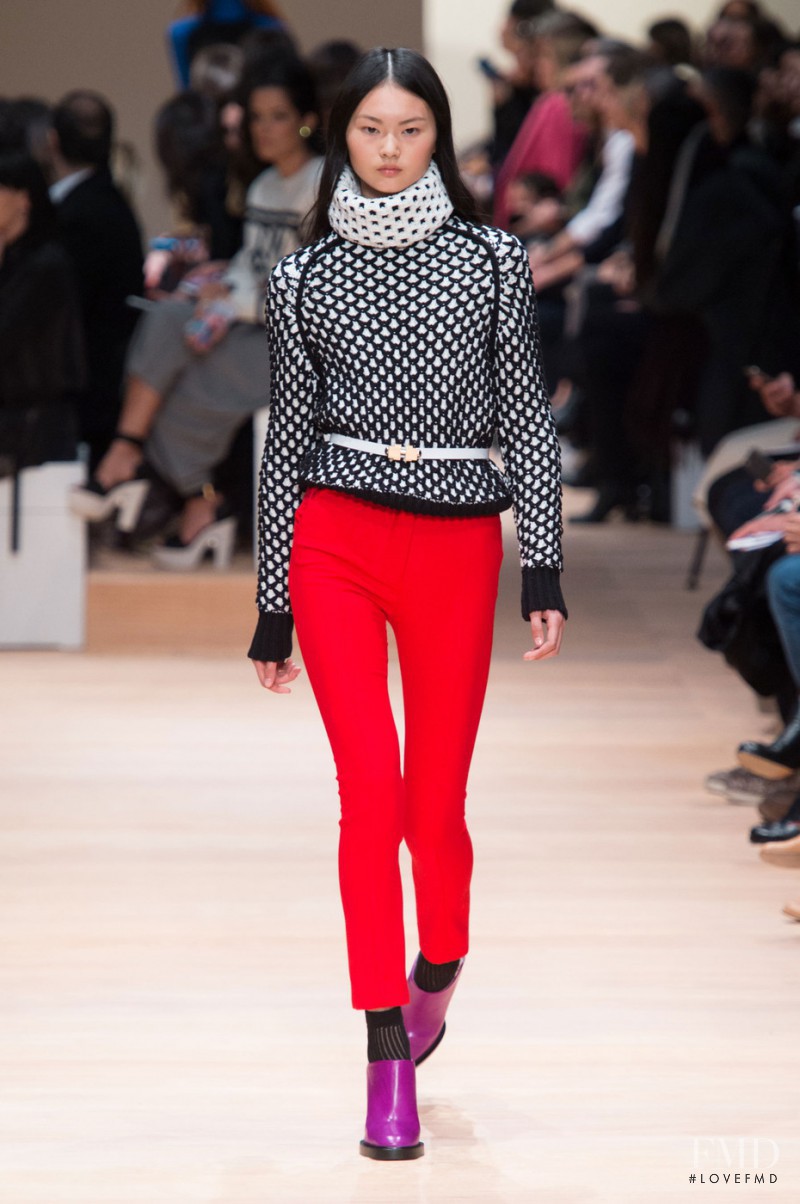 Cong He featured in  the Carven fashion show for Autumn/Winter 2015