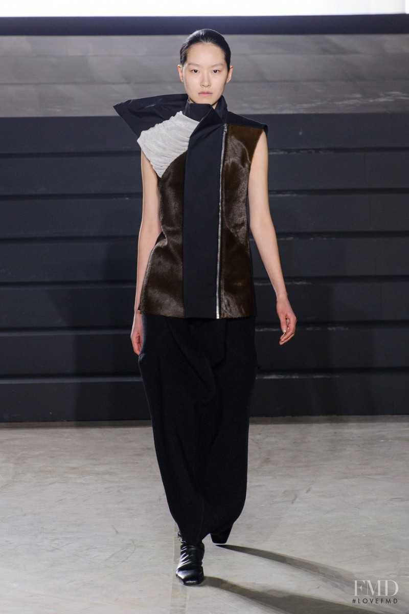 Pong Lee featured in  the Rick Owens Sphinx fashion show for Autumn/Winter 2015