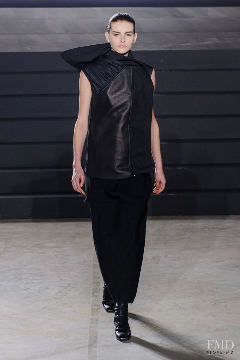 Dorota Kullova featured in  the Rick Owens Sphinx fashion show for Autumn/Winter 2015