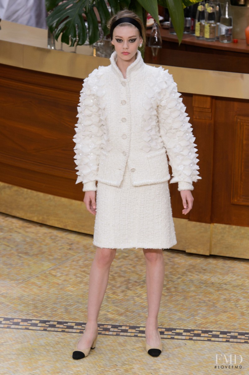 Ondria Hardin featured in  the Chanel fashion show for Autumn/Winter 2015