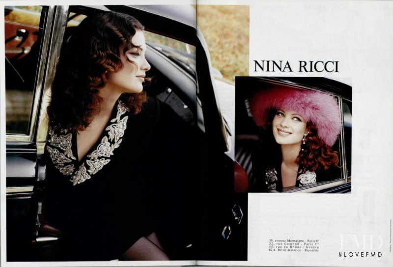 Shalom Harlow featured in  the Nina Ricci advertisement for Autumn/Winter 1992