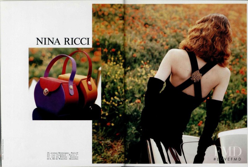 Shalom Harlow featured in  the Nina Ricci advertisement for Autumn/Winter 1992