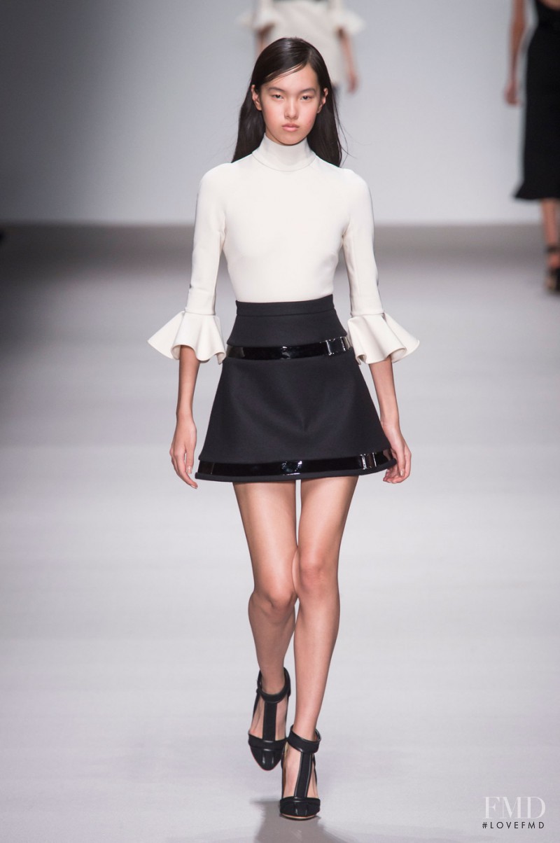Yuan Bo Chao featured in  the David Koma fashion show for Autumn/Winter 2015