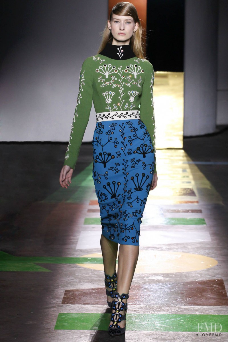 Namara Van Kleeff featured in  the Peter Pilotto fashion show for Autumn/Winter 2015