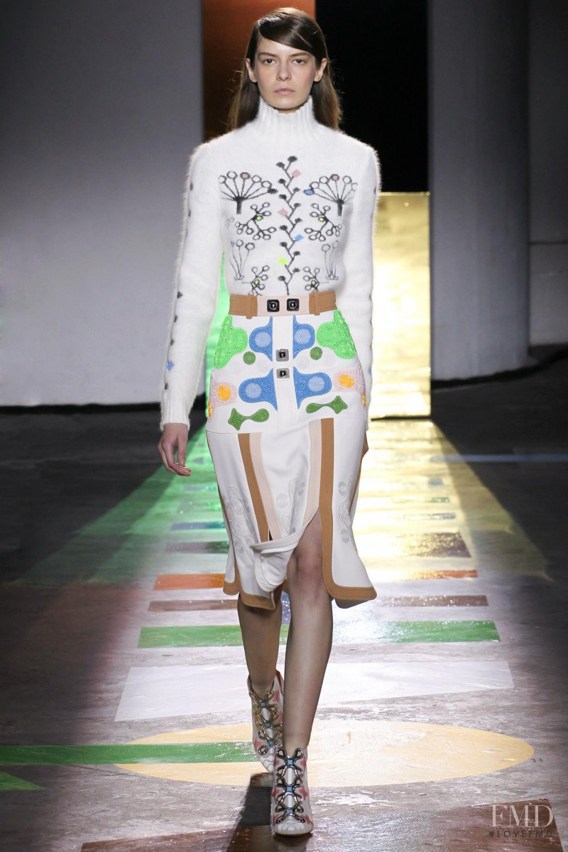 Dasha Denisenko featured in  the Peter Pilotto fashion show for Autumn/Winter 2015