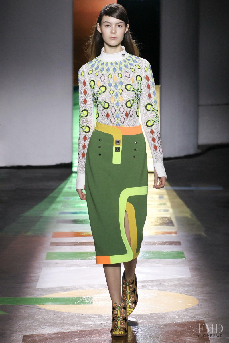 Irina Shnitman featured in  the Peter Pilotto fashion show for Autumn/Winter 2015