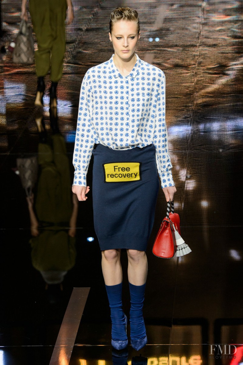 Olympia Campbell featured in  the Anya Hindmarch fashion show for Autumn/Winter 2015