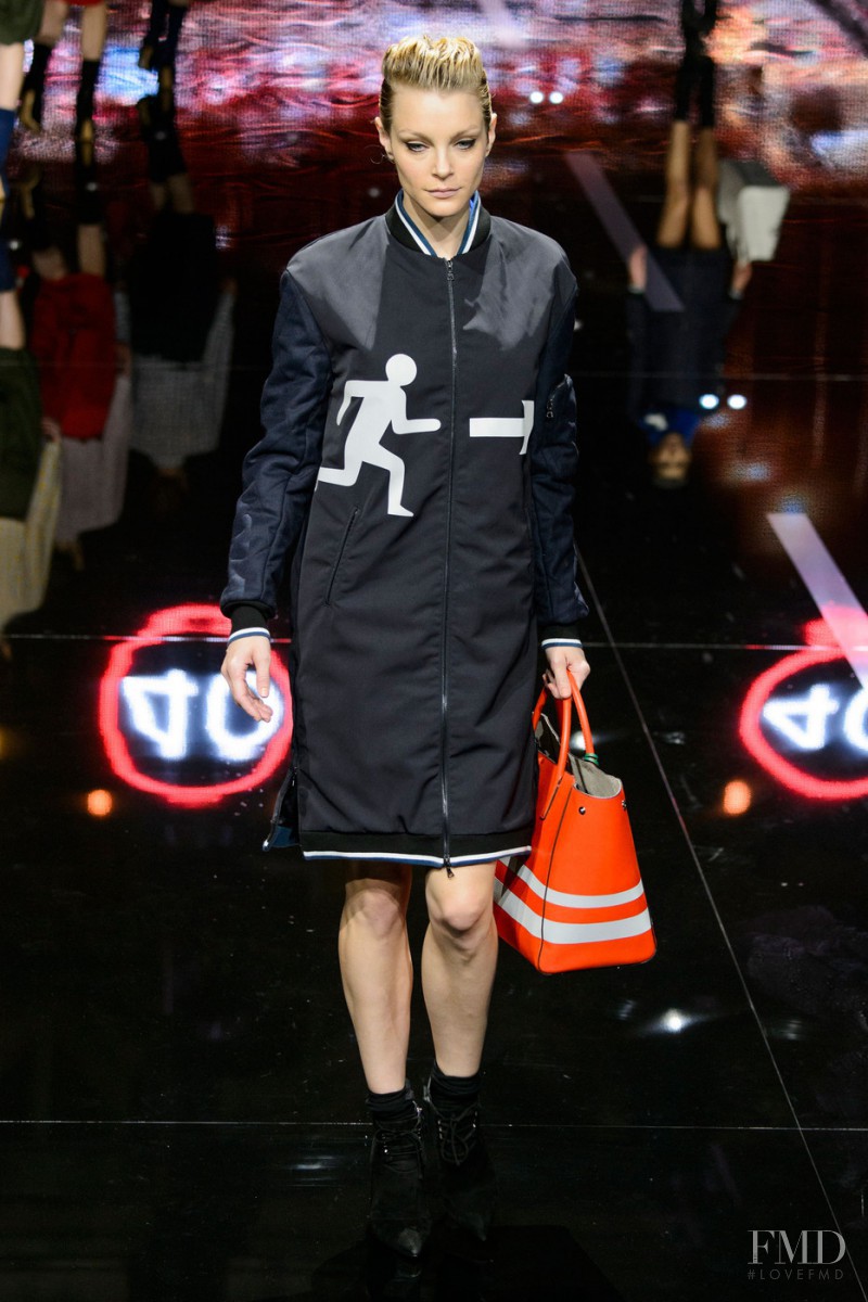 Jessica Stam featured in  the Anya Hindmarch fashion show for Autumn/Winter 2015