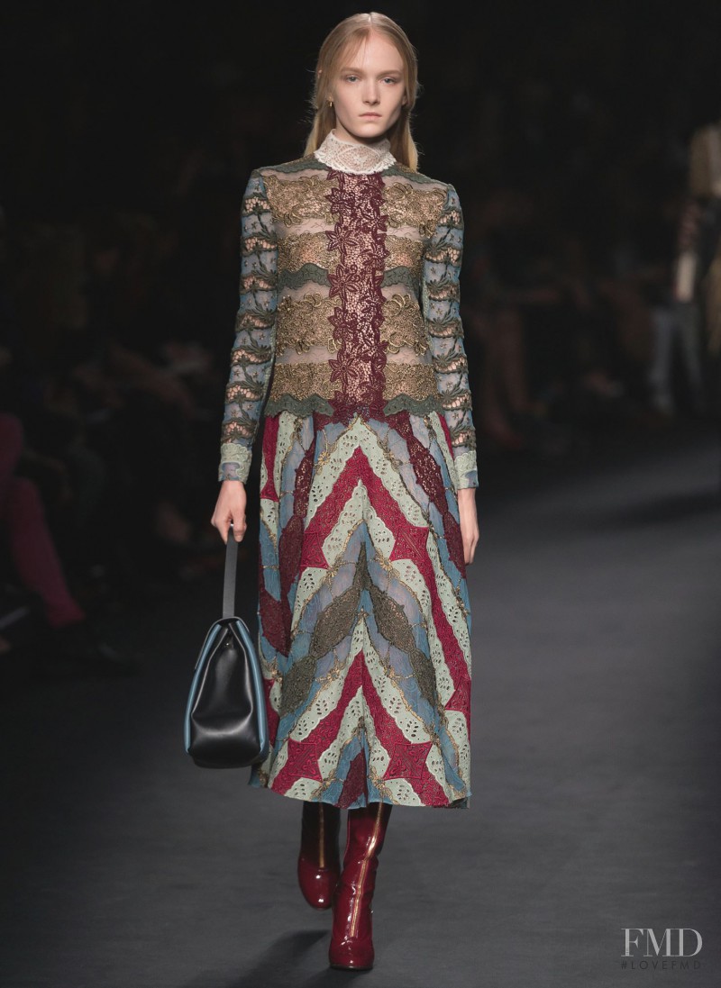 Maja Salamon featured in  the Valentino fashion show for Autumn/Winter 2015