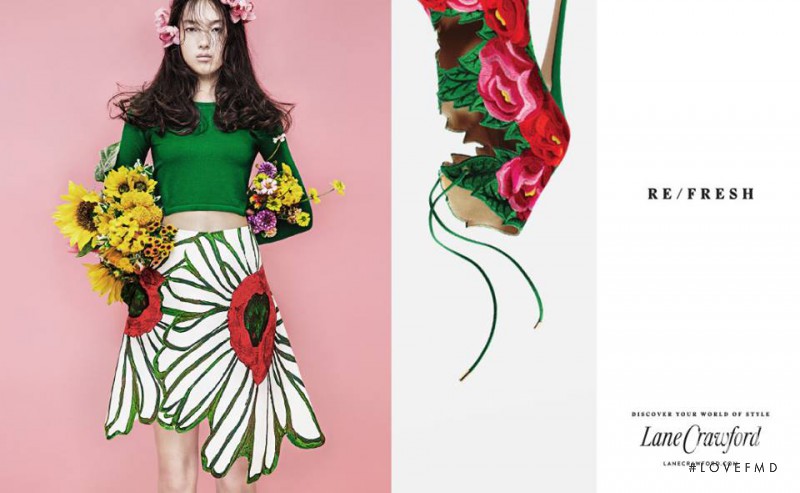 Yuan Bo Chao featured in  the Lane Crawford advertisement for Spring/Summer 2015