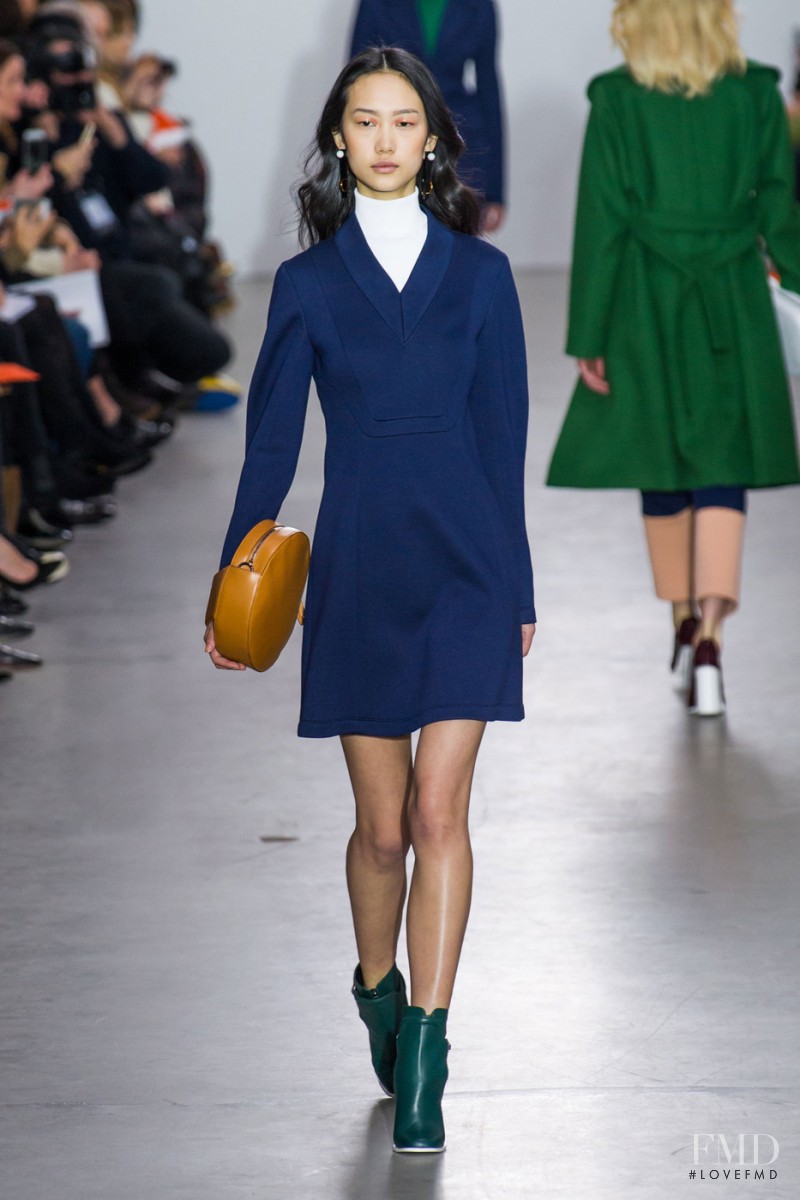 Jiaye Wu featured in  the Cedric Charlier fashion show for Autumn/Winter 2015