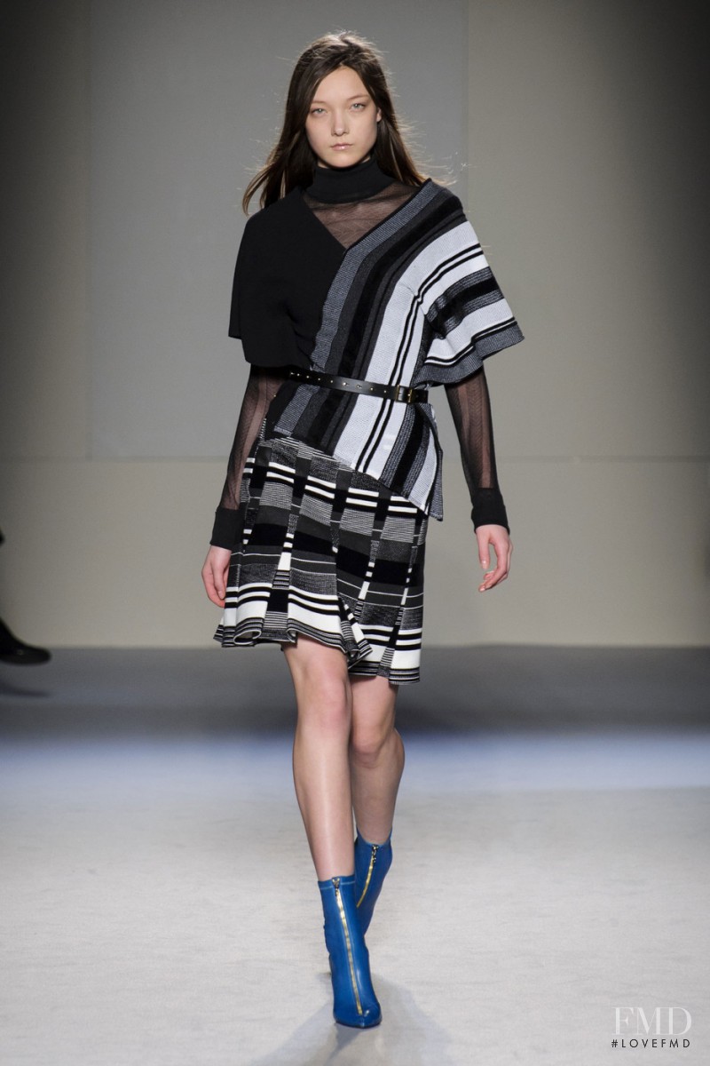 Yumi Lambert featured in  the Roland Mouret fashion show for Autumn/Winter 2015