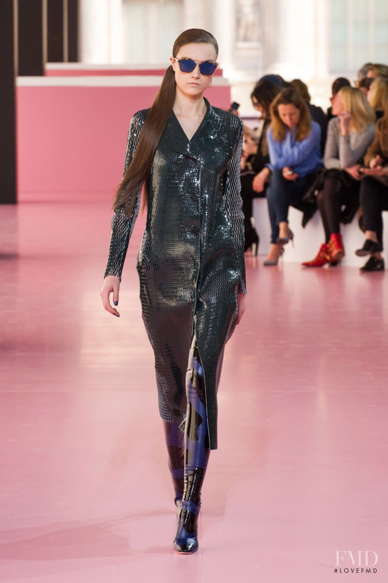 Yumi Lambert featured in  the Christian Dior fashion show for Autumn/Winter 2015