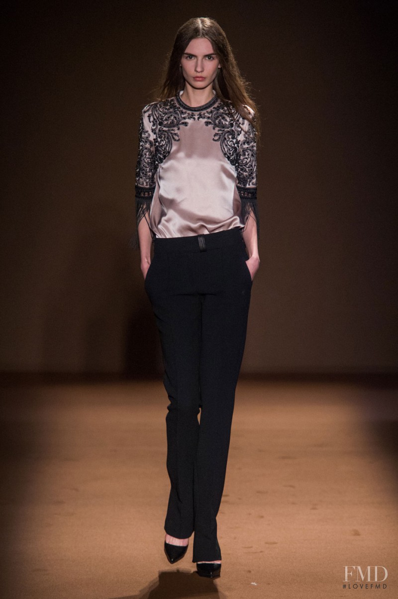 Yulia Ermakova featured in  the Andrew Gn fashion show for Autumn/Winter 2015