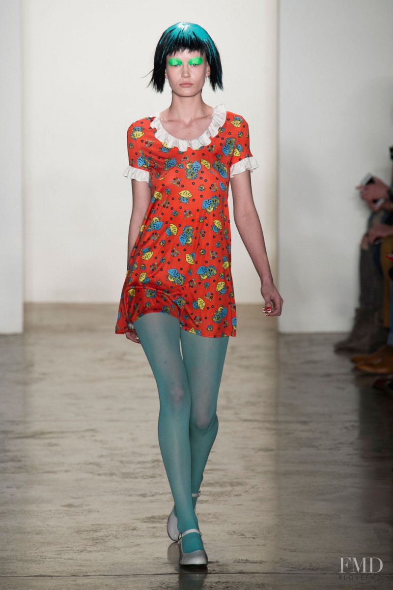 Hollie May Saker featured in  the Jeremy Scott fashion show for Autumn/Winter 2015