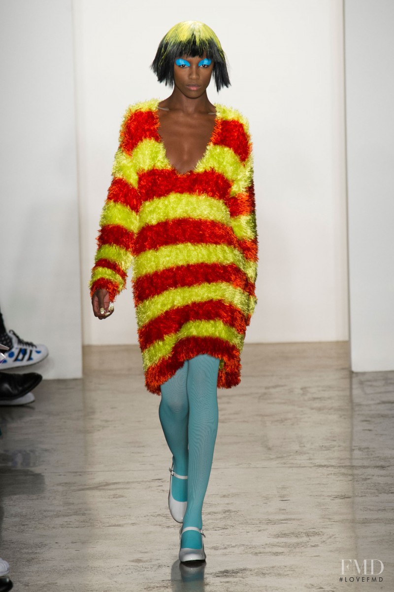 Leomie Anderson featured in  the Jeremy Scott fashion show for Autumn/Winter 2015