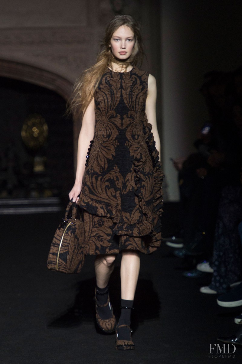 Kid Plotnikova featured in  the Simone Rocha fashion show for Autumn/Winter 2015