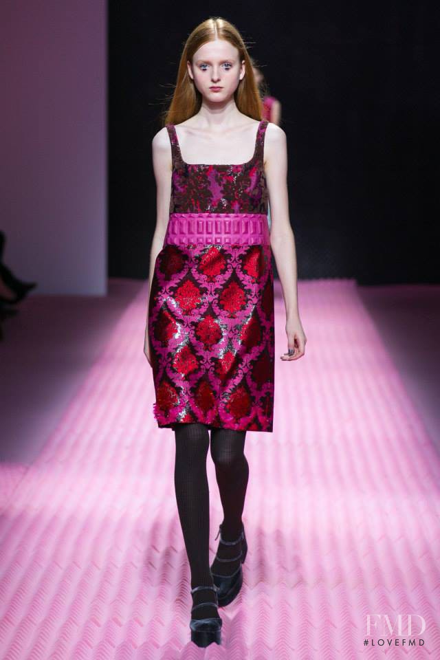 Madison Stubbington featured in  the Mary Katrantzou fashion show for Autumn/Winter 2015