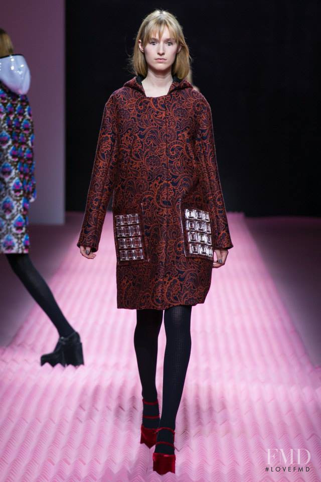 Manuela Frey featured in  the Mary Katrantzou fashion show for Autumn/Winter 2015