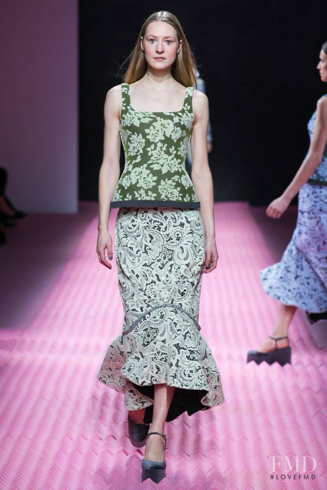 Erika Wall featured in  the Mary Katrantzou fashion show for Autumn/Winter 2015