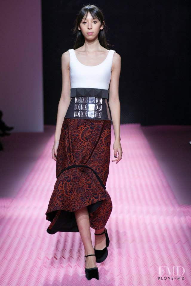 Issa Lish featured in  the Mary Katrantzou fashion show for Autumn/Winter 2015