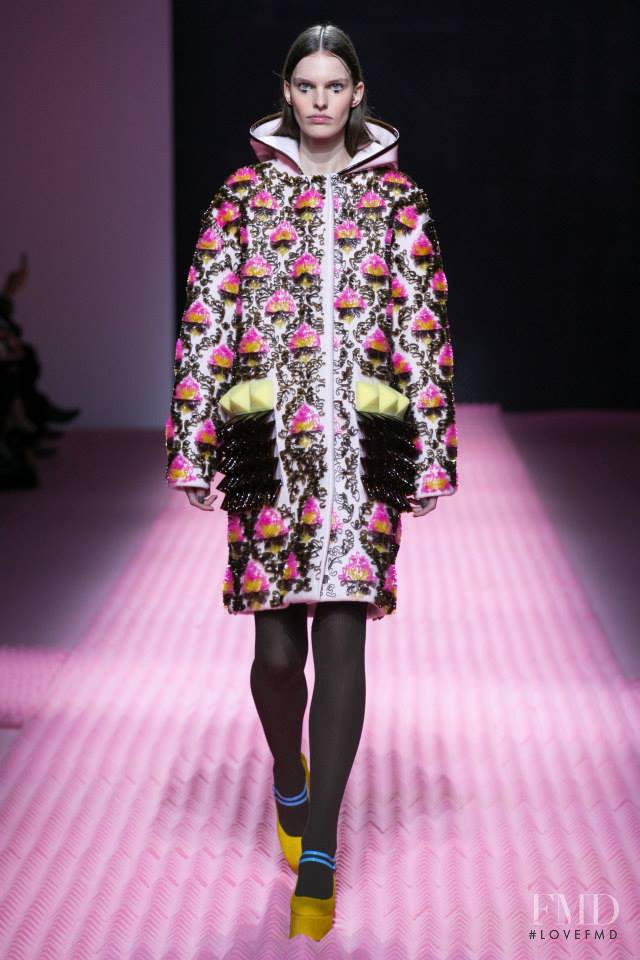 Lisa Verberght featured in  the Mary Katrantzou fashion show for Autumn/Winter 2015