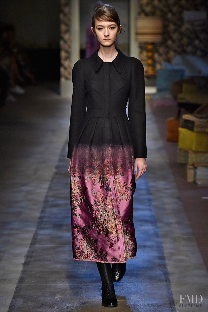 Kasia Jujeczka featured in  the Erdem fashion show for Autumn/Winter 2015