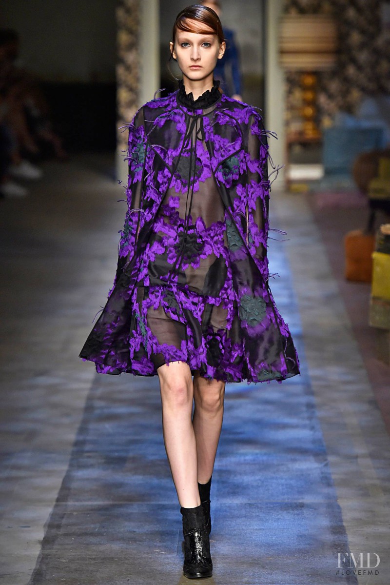 Nika Cole featured in  the Erdem fashion show for Autumn/Winter 2015